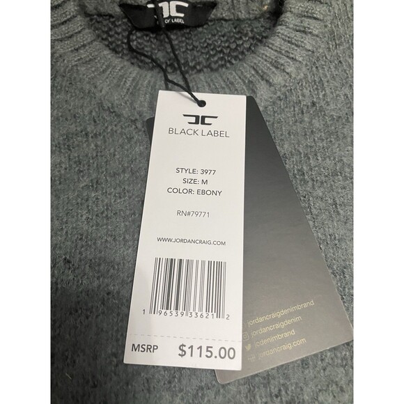 Men’s Jordan Craig Size M Ebony Grey Inferno Crewneck Sweater Flames NWT - Picture 2 of 4